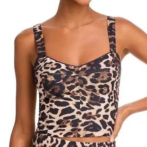 Aqua Black and Brown Patterned Top